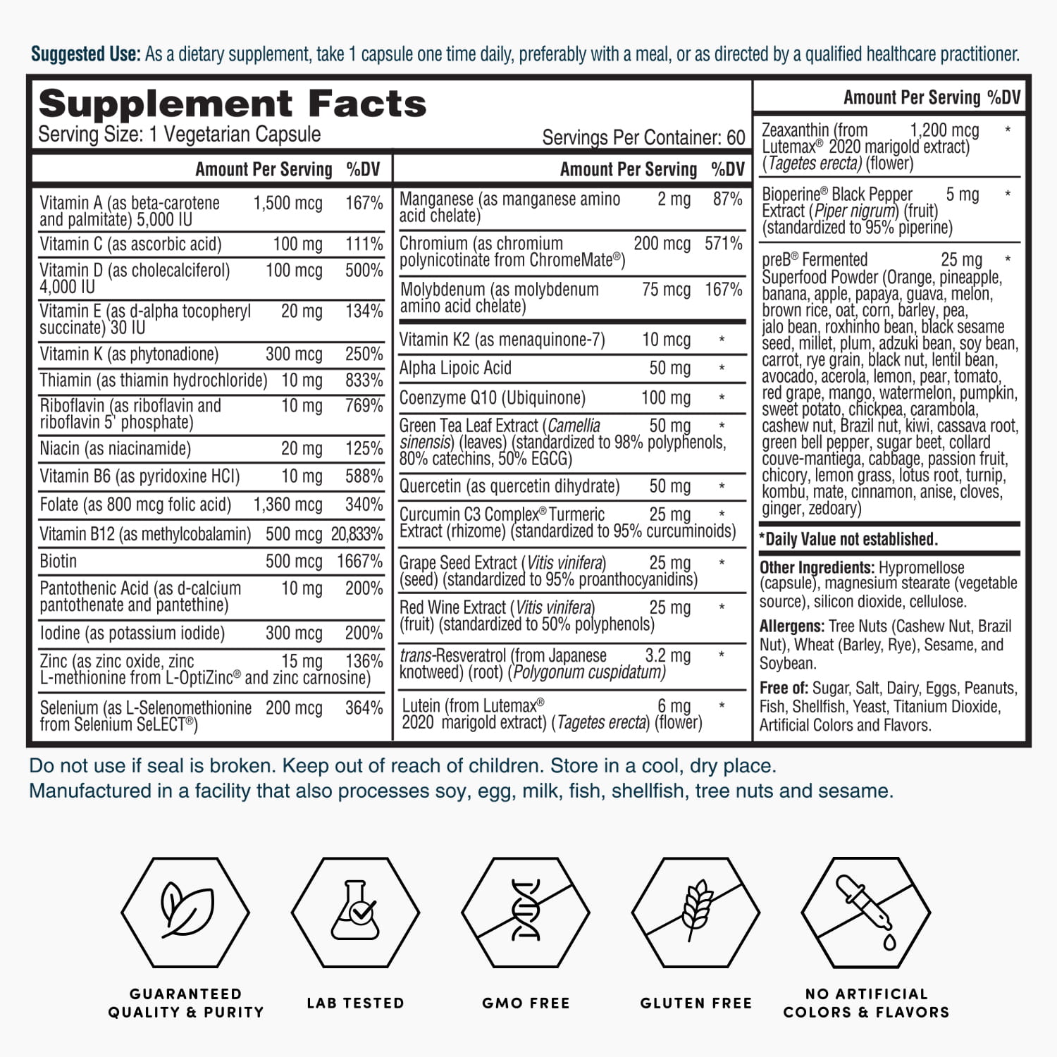 Nature's Lab Gold One Daily Multivitamin — 30+ Nutrients in a Single Capsule