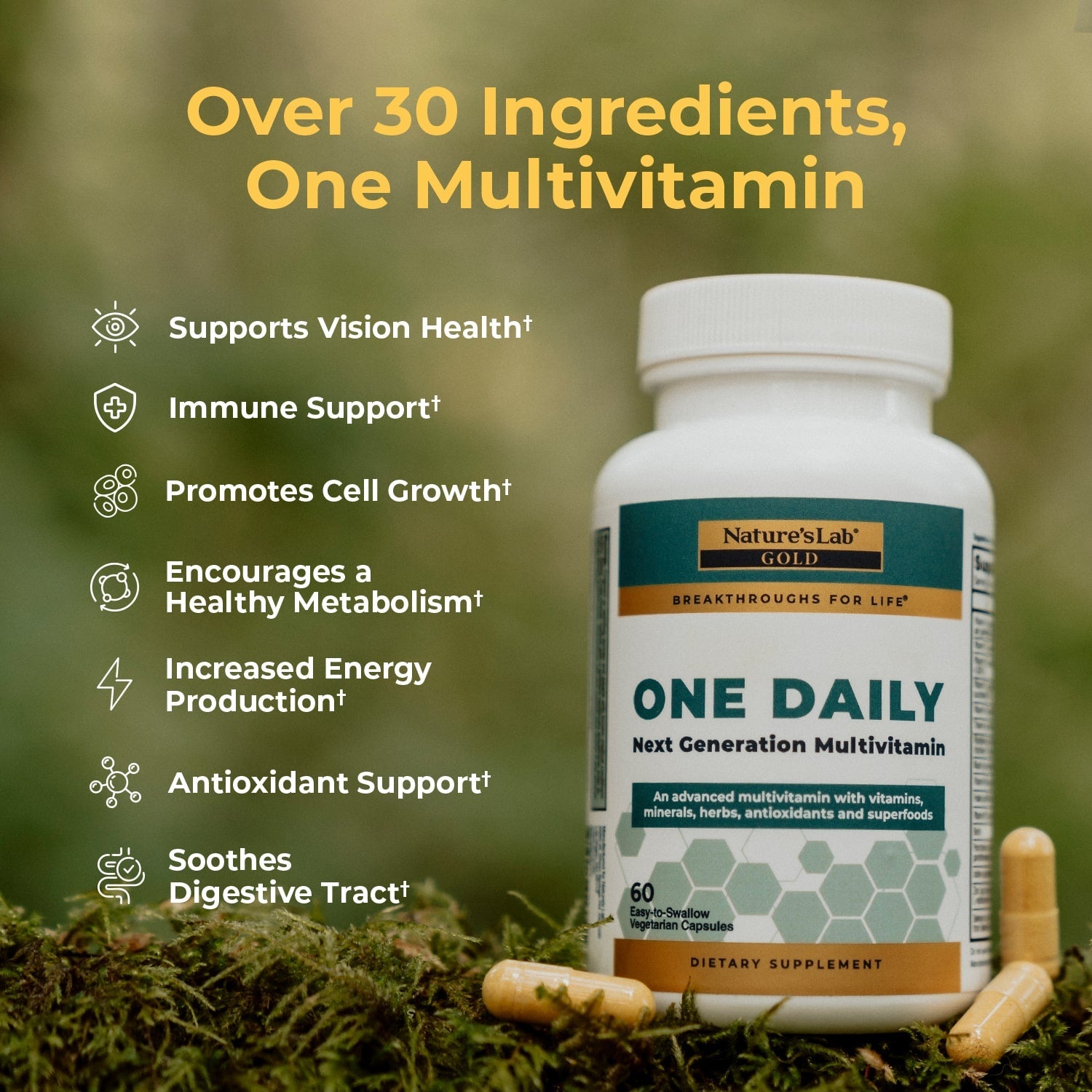 Nature's Lab Gold One Daily Multivitamin — 30+ Nutrients in a Single Capsule